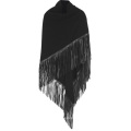 15PKCSP1A knit silk cashmere fringe poncho